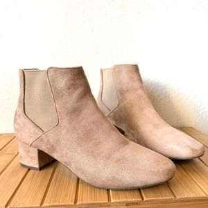 BC Tan Suede Elastic Ankle Boots - Sz 8